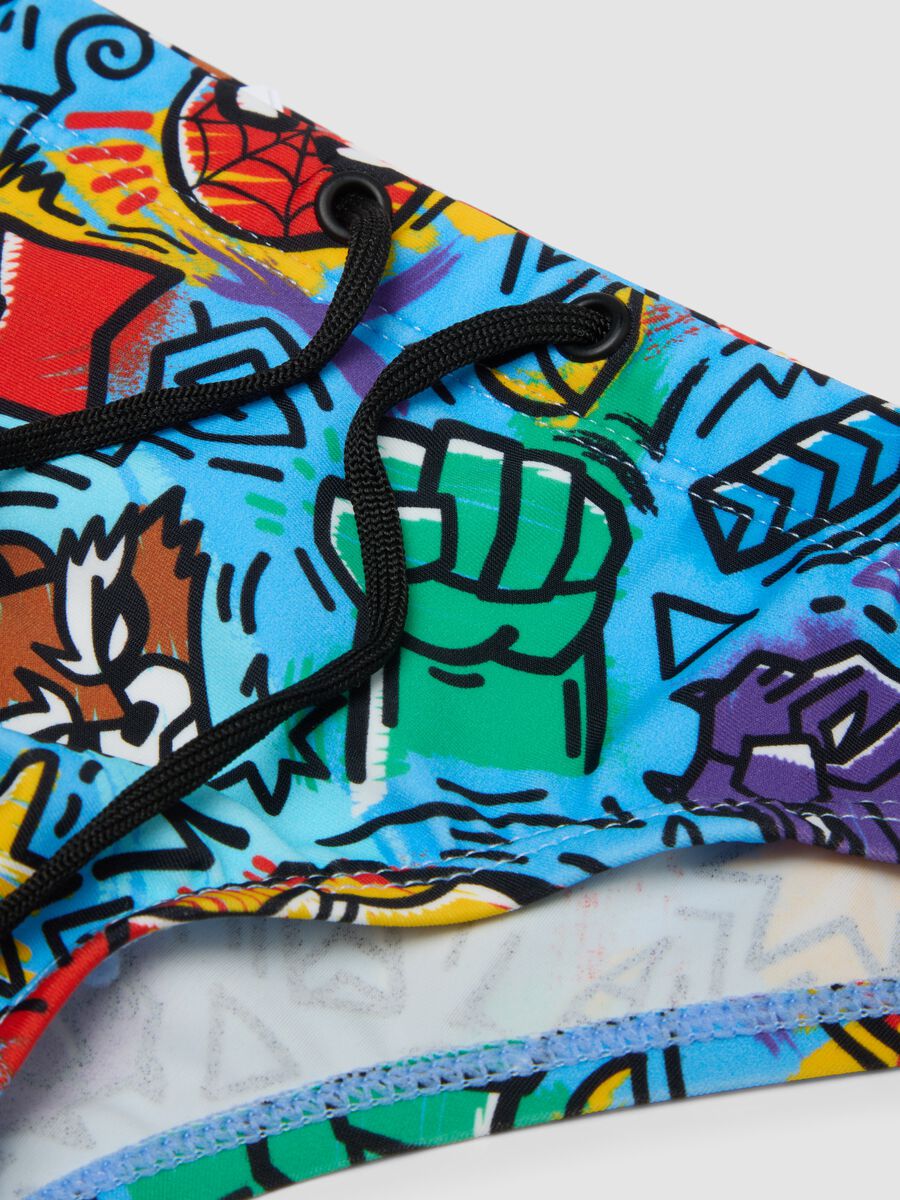 Blue stretch fabric swim briefs_2