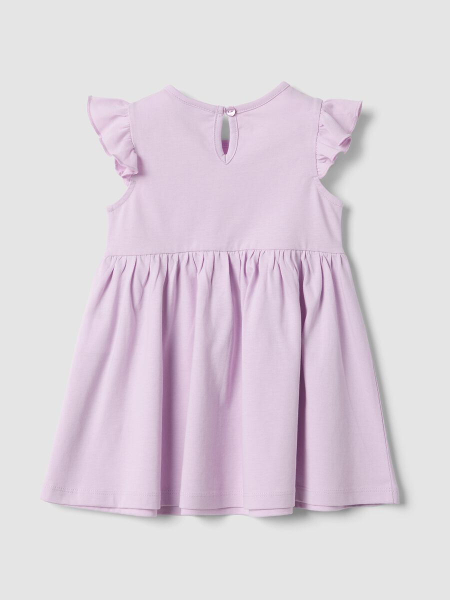 Girls&rsquo; pure cotton pink dress, regular fit with ruffles_1