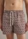 Brown geometric-print swim shorts_1