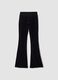 Black Velour Flared Trousers_0