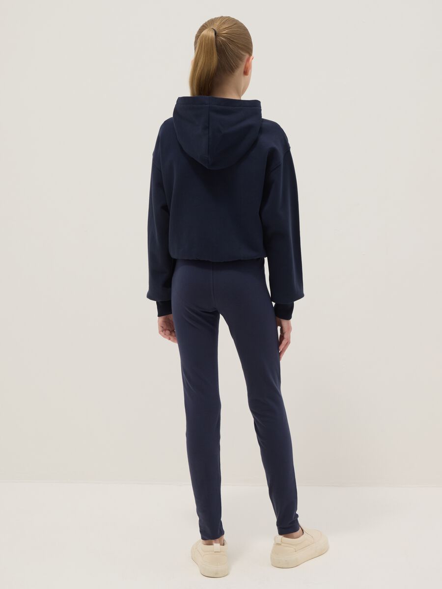Leggings blu da ragazza in cotone elasticizzato skinny fit_1