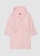 Pink organic cotton hooded bathrobe for girls_0