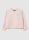 Girls' cotton blend pink sweatshirt with bow_0