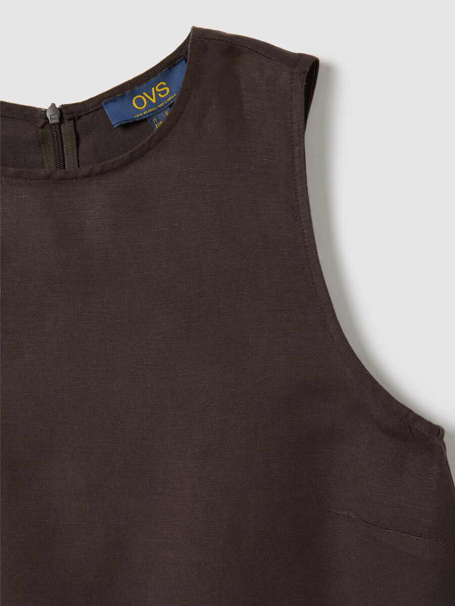 Women's brown mix dress with zip_5