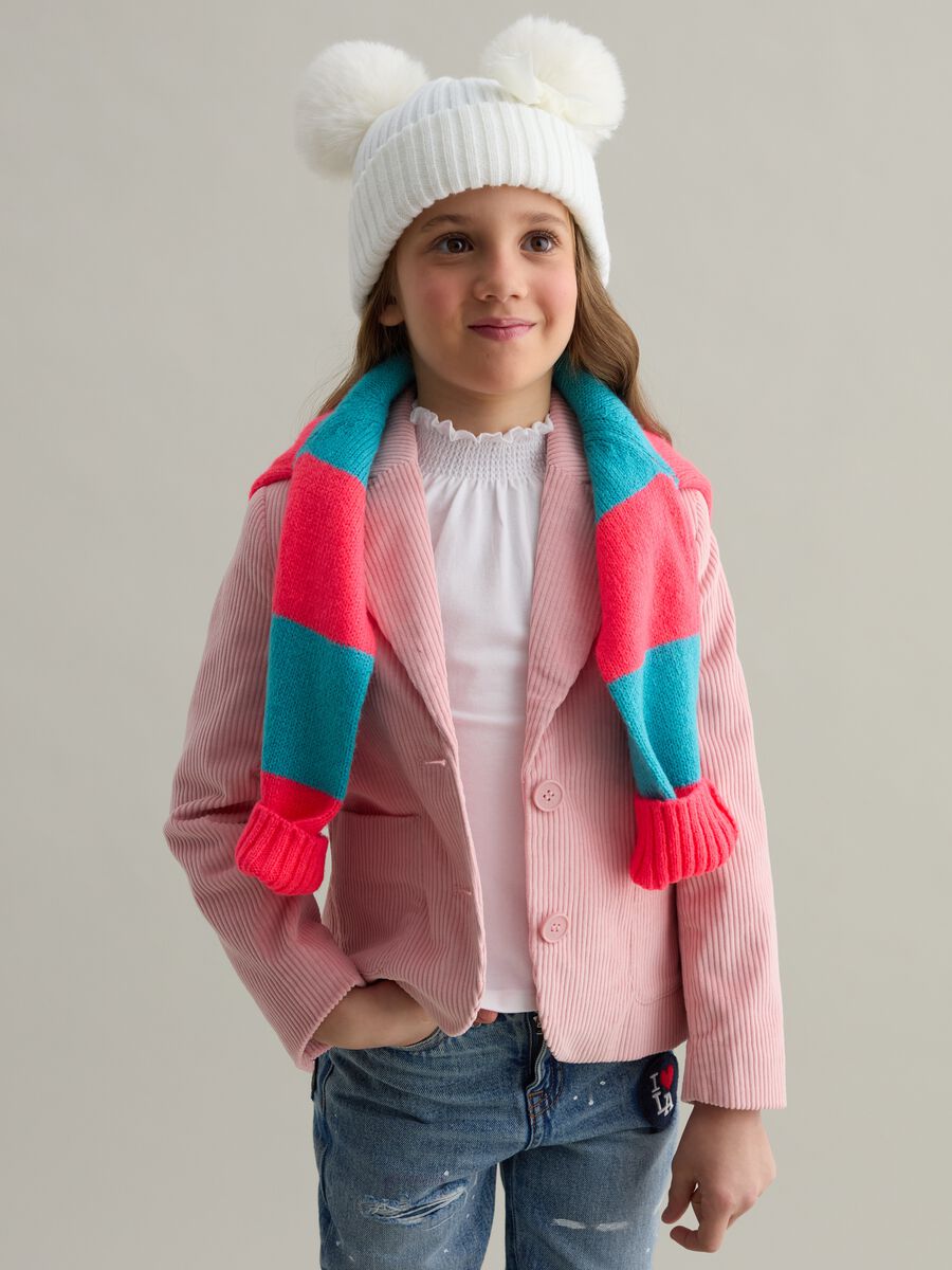 Single-breasted blazer in corduroy_0