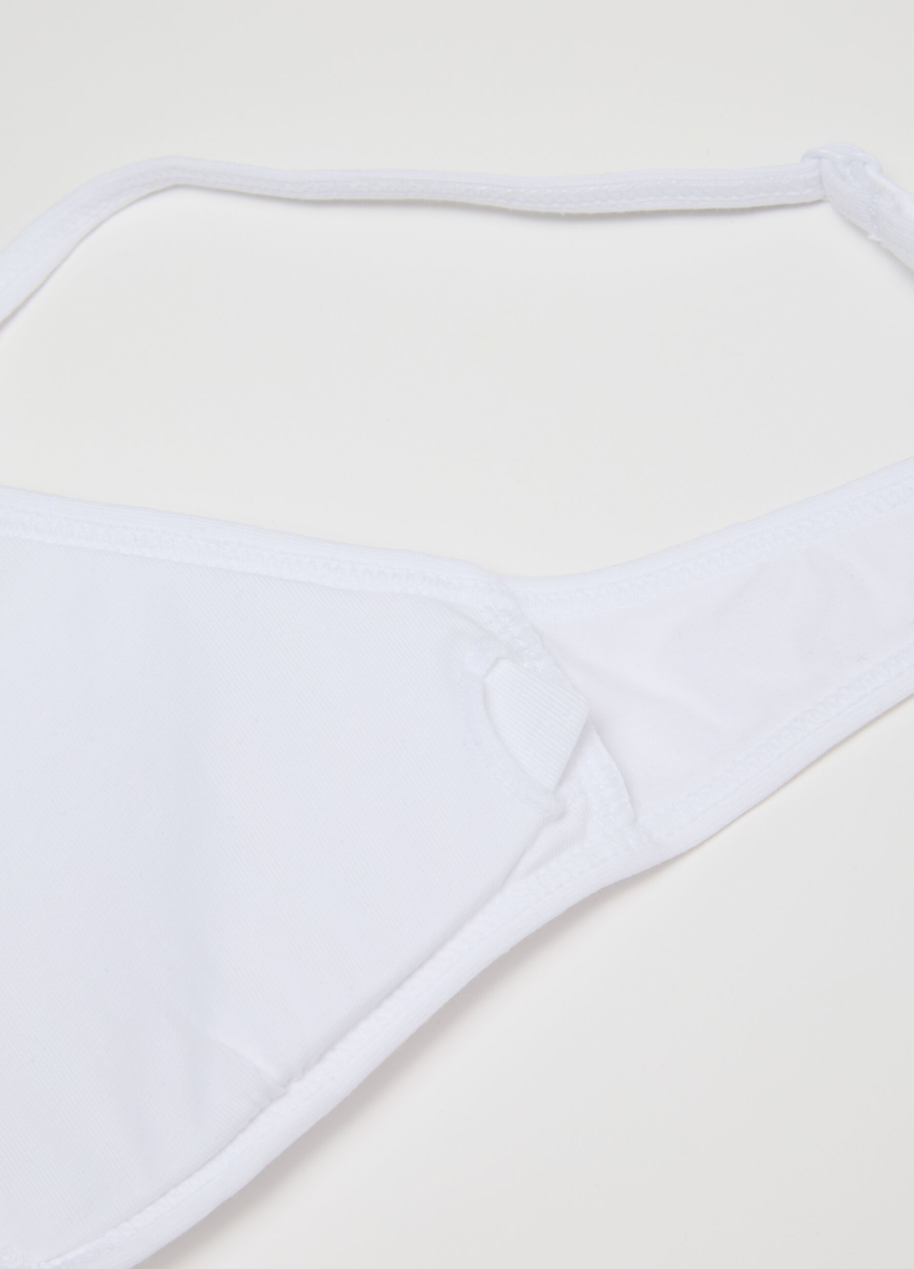 Girls' Stretch White Cotton Bra