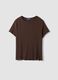 T-shirt in puro cotone marrone a righe regular fit_4