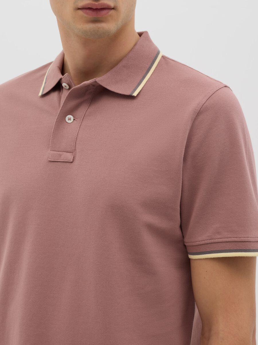 Pink Short Sleeve Cotton Polo_3