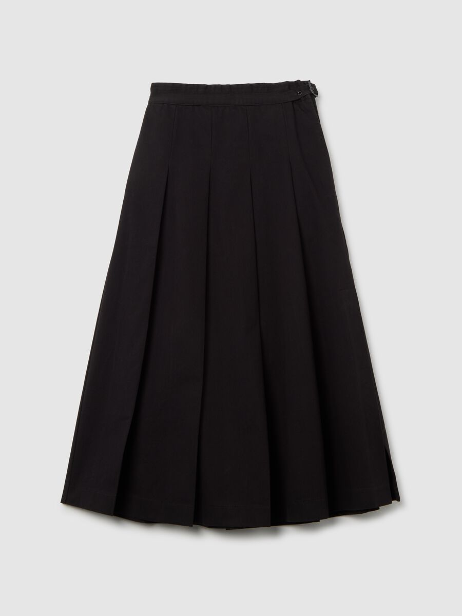 Long black pure cotton skirt_4