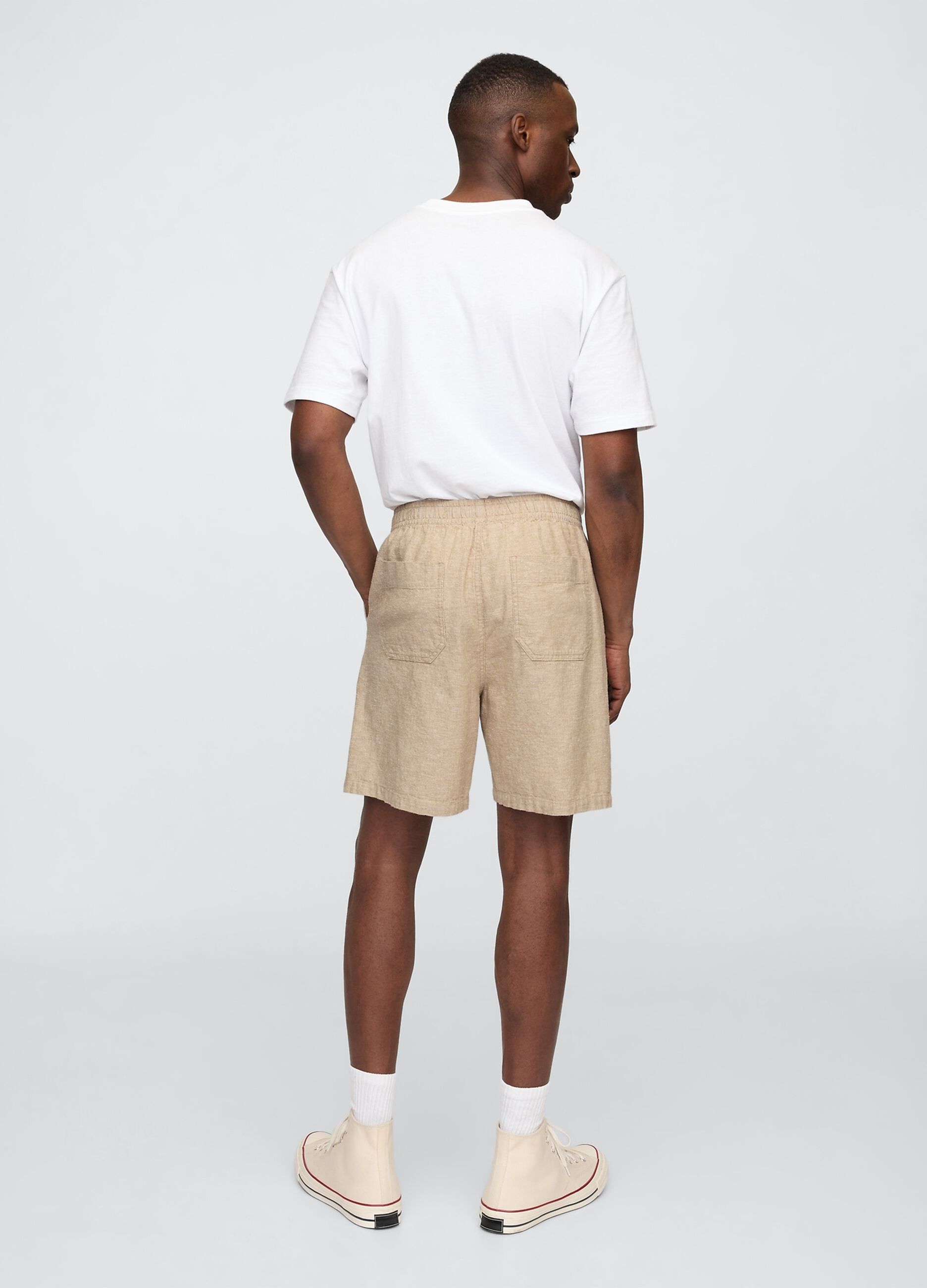 Cotton and linen blend shorts