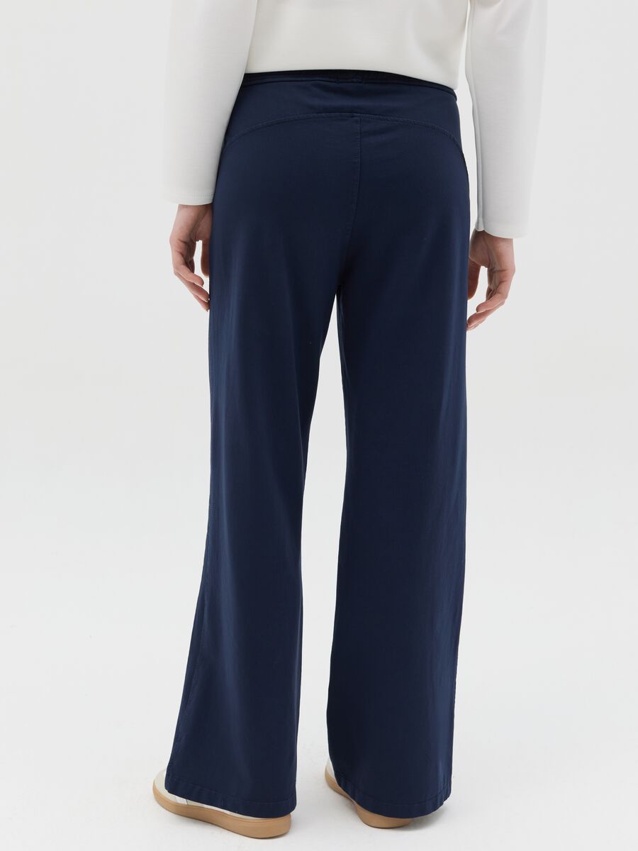 Blue fluid trousers with wide leg_3