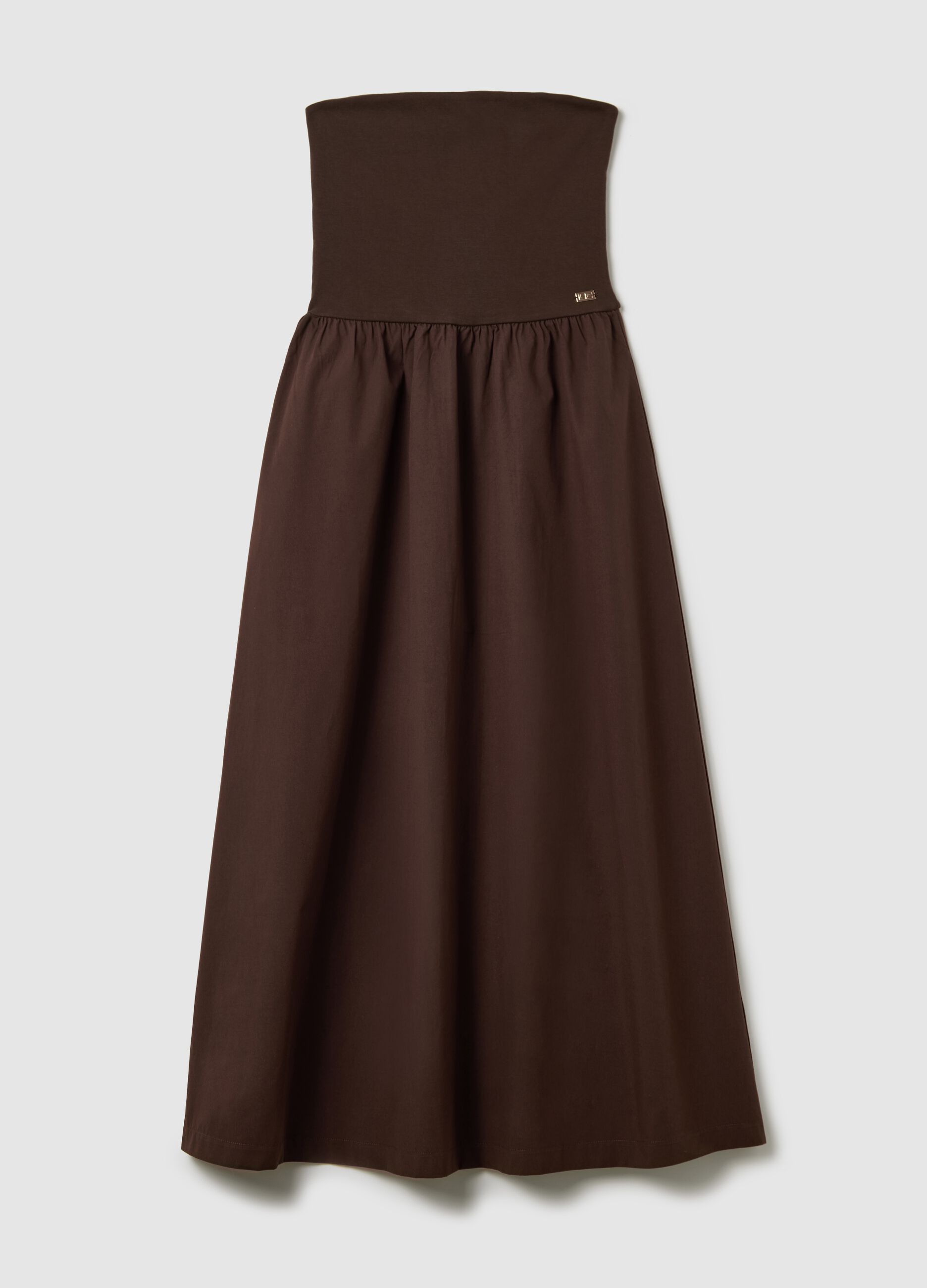 Vestito lungo con top a fascia marrone