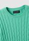 Green pure cotton regular fit sweater with cable knit_5