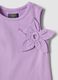 Purple fitted stretch cotton vest top with appliqu&eacute; flower for girls_2