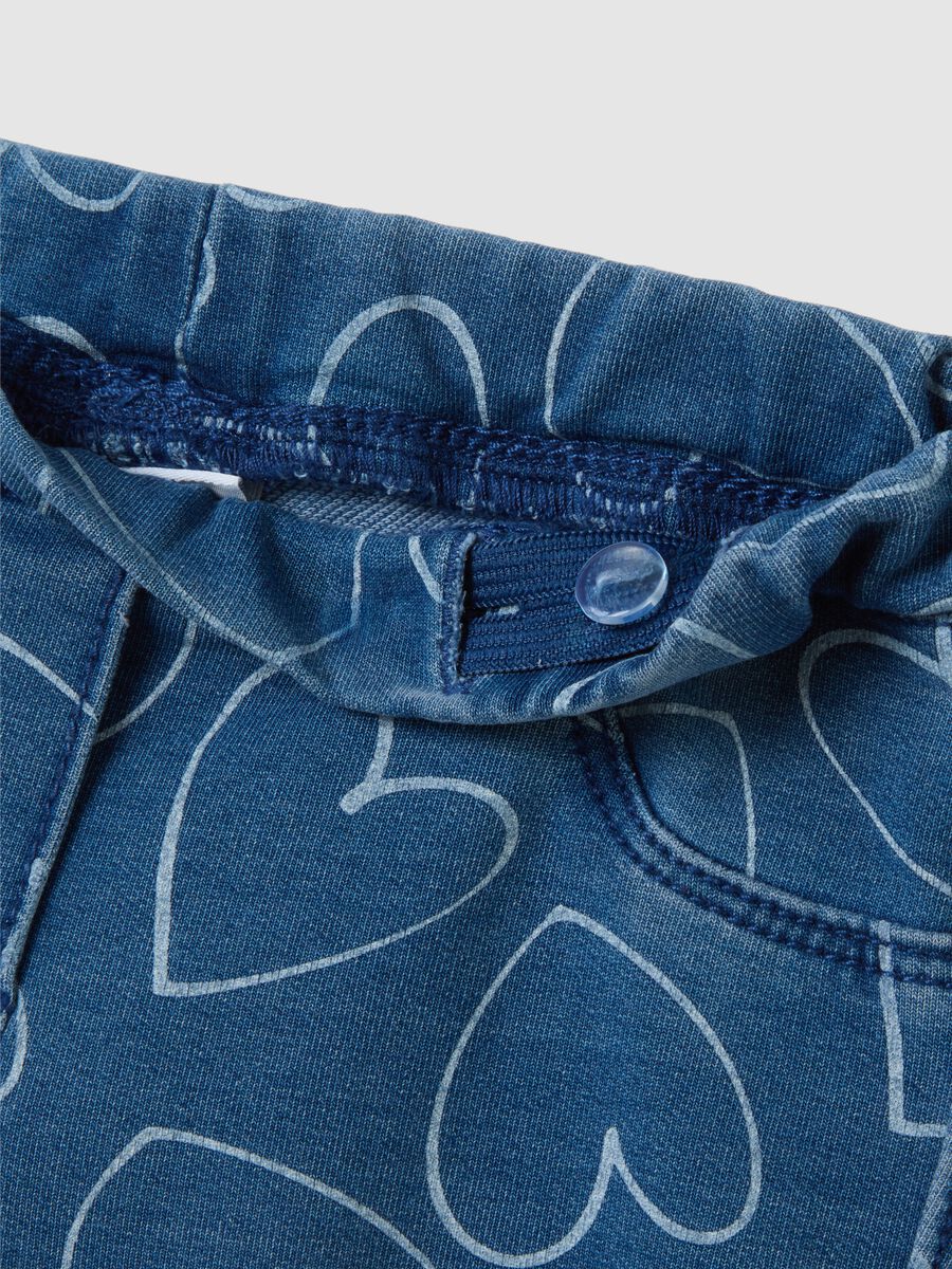 Denim slim fit girl's leggings with hearts_3