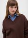 Brown regular fit V-neck sweater_3