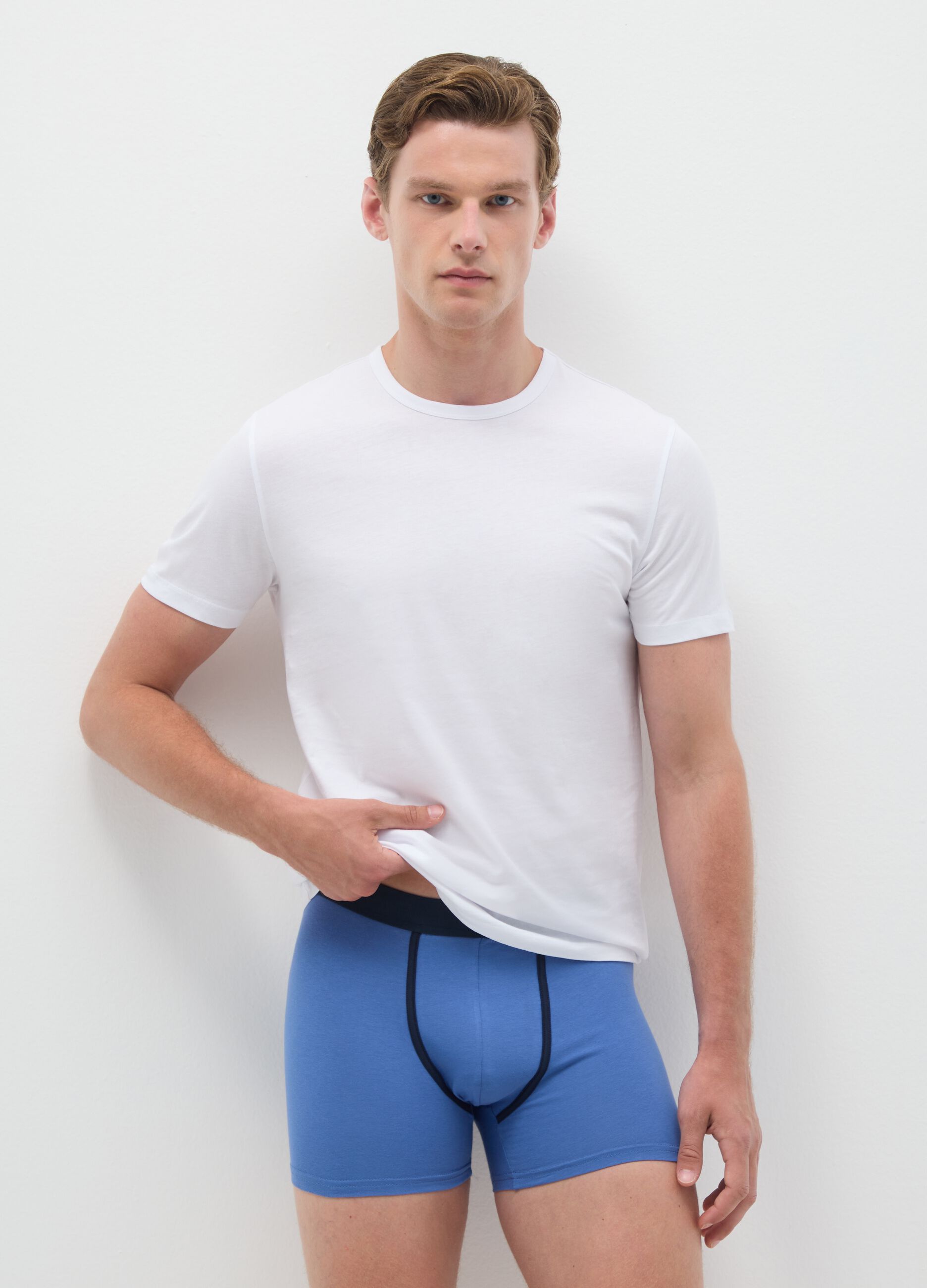 Multicolor Stretch Cotton Boxer Shorts