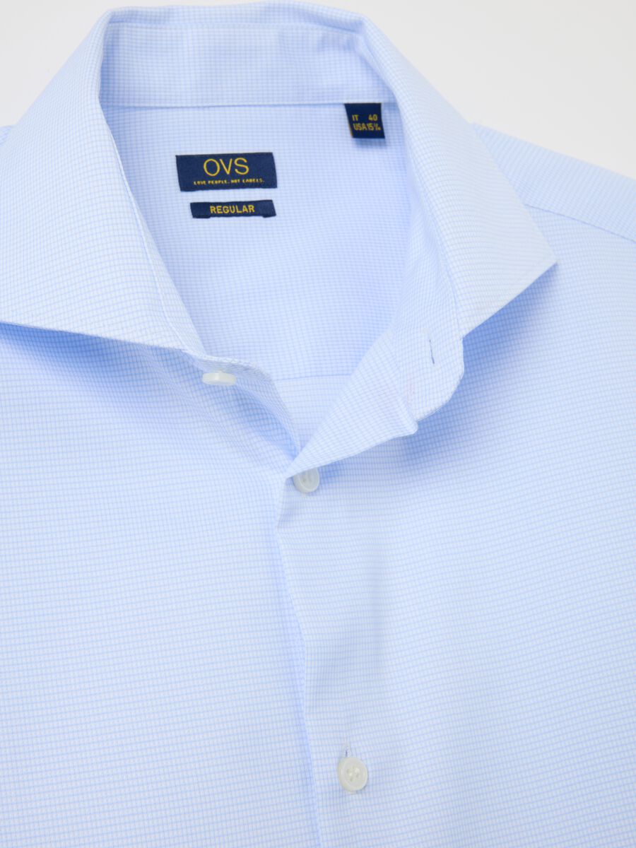 Camicia da uomo in puro cotone azzurra regular fit_1