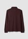 Men&rsquo;s brown long-sleeve stretch cotton polo shirt, regular fit_2