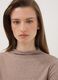 T-shirt beige in viscosa elasticizzata con girocollo_2