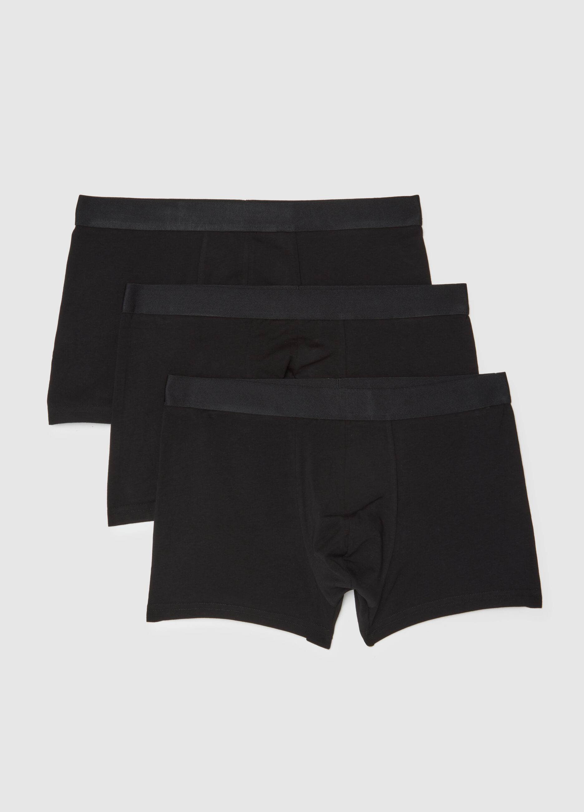 Black stretch cotton boxer regular fit