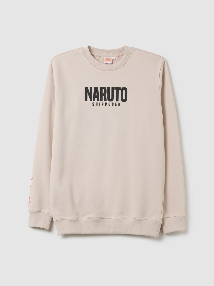 Beige Long Sleeve Manga Shirt with Naruto Shippuden Logo_4