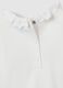 White newborn baby bodysuit in pure cotton with ruffle collar_3