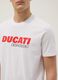 White pure cotton regular fit T-shirt with Ducati print_3
