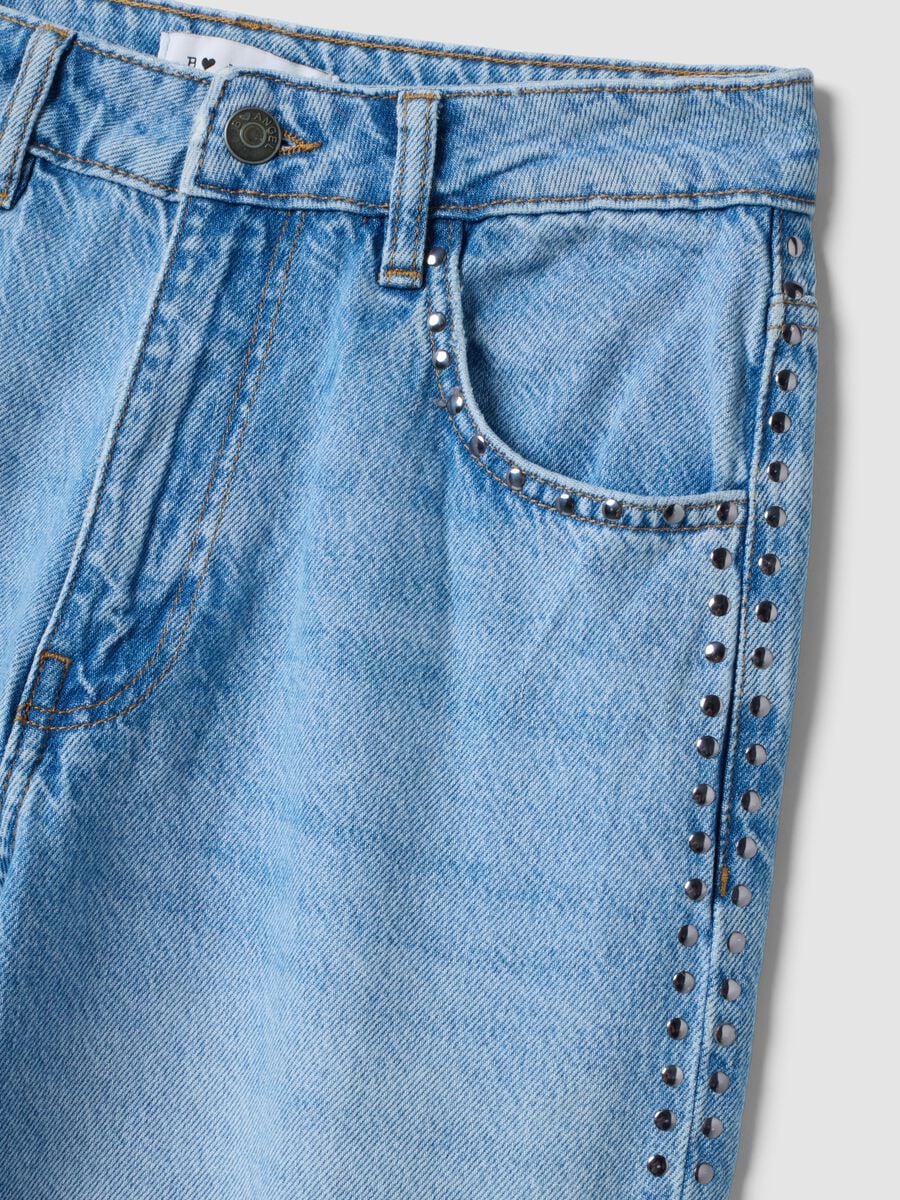 Jeans azzurri wide leg in puro cotone_1