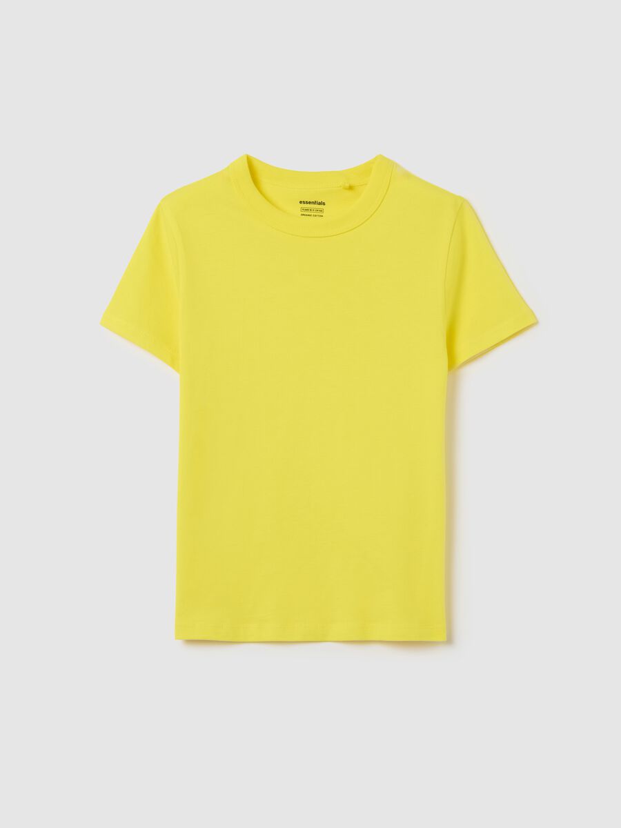 T-shirt da ragazza in puro cotone biologico gialla regular fit_3