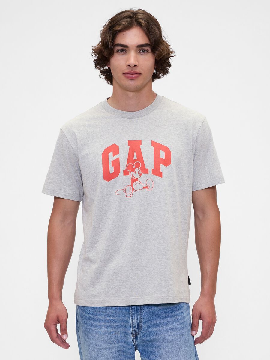 Grey short-sleeve t-shirt with gap print_0