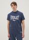 Blue pure cotton regular fit t-shirt with Everlast logo_3