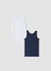 2-pack white and blue organic cotton crew-neck vests_0