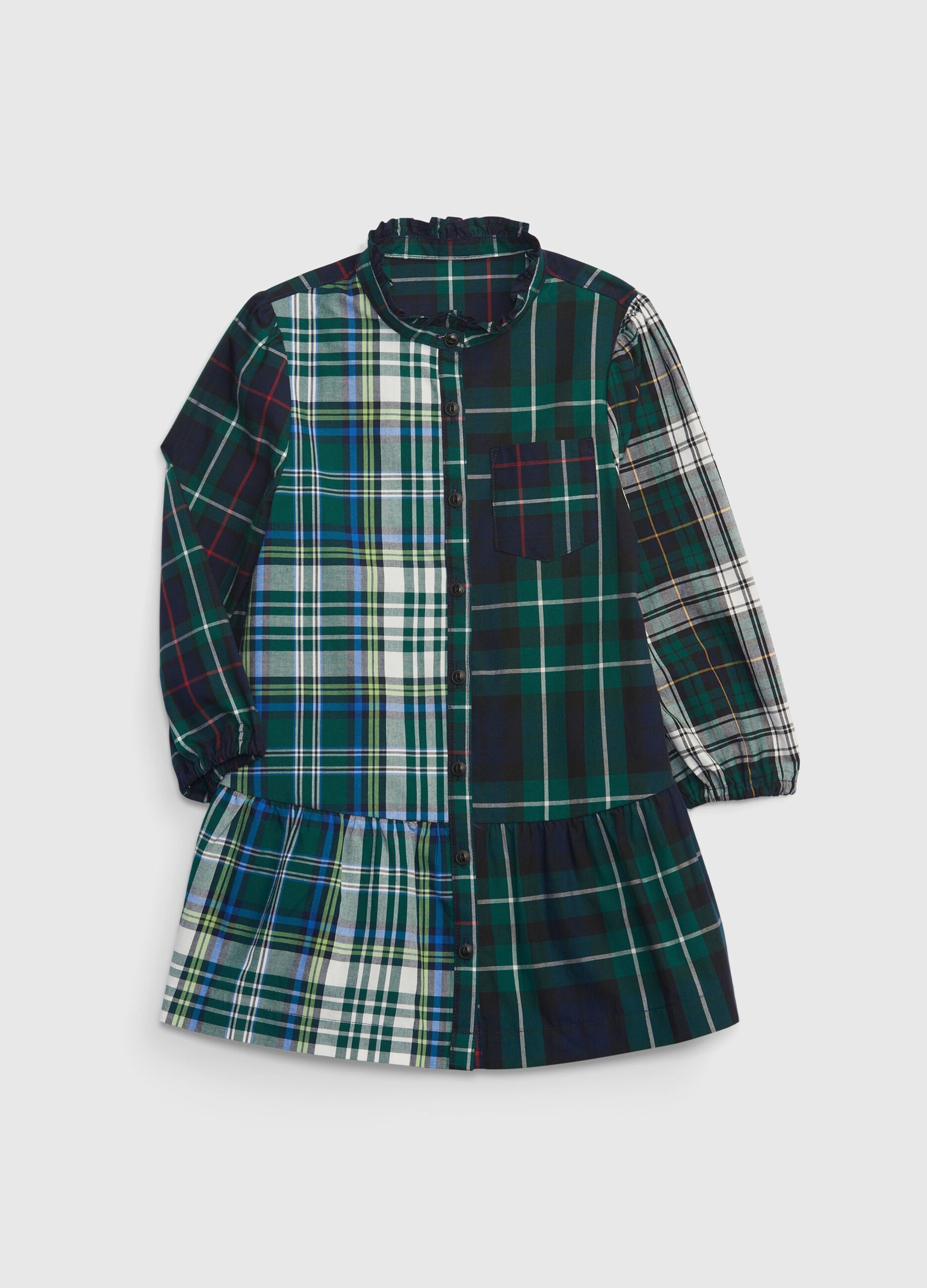 Vestito chemisier in fantasia tartan 