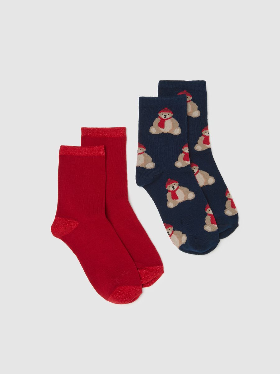 Two-pack of short socks in multicolour cotton blend_0