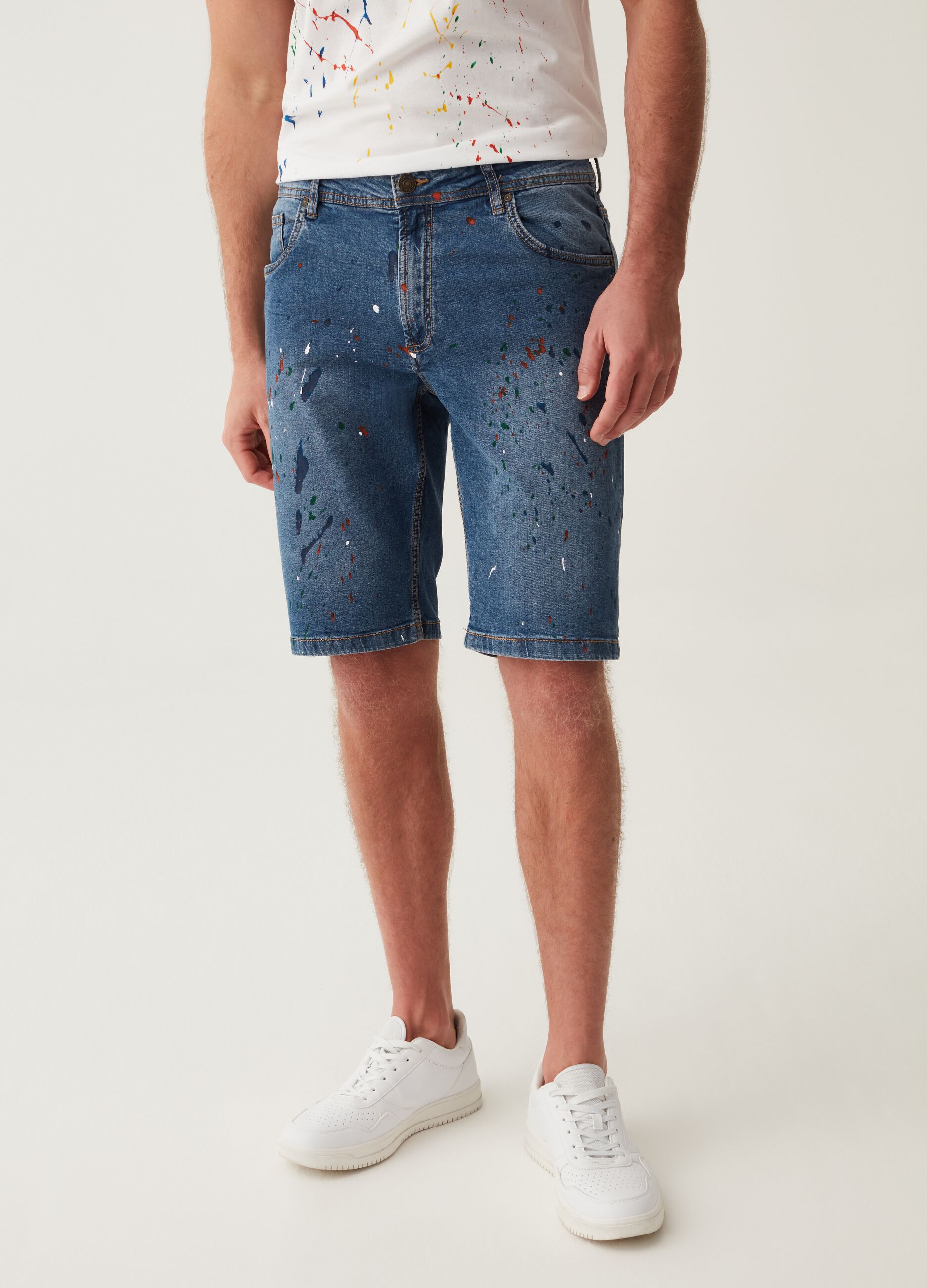 RE-UP slim-fit denim shorts