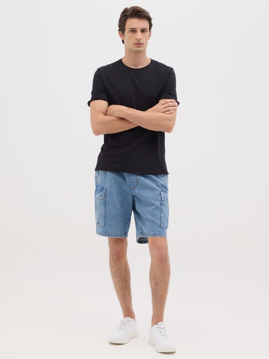 Men's black pure cotton t-shirt regular fit_1