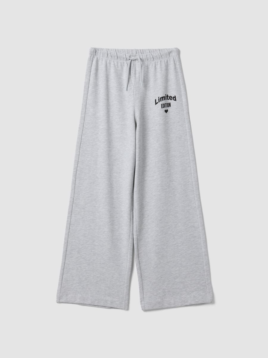 Pantaloni jogger grigi in misto cotone e viscosa culotte fit per ragazza_3