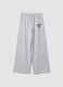 Grey cotton and viscose blend culotte-fit joggers for girls_3
