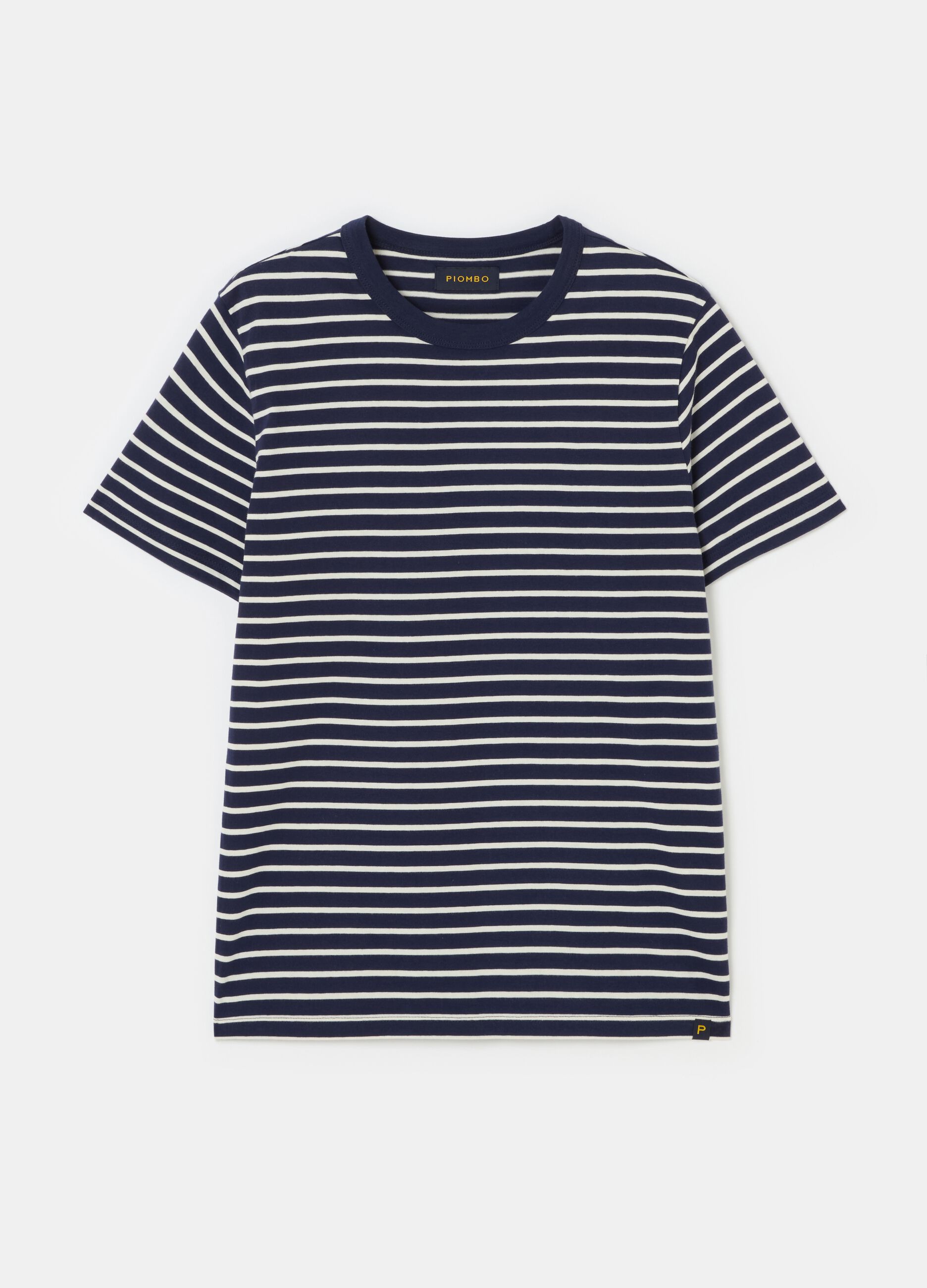 Cotton T-shirt with striped pattern