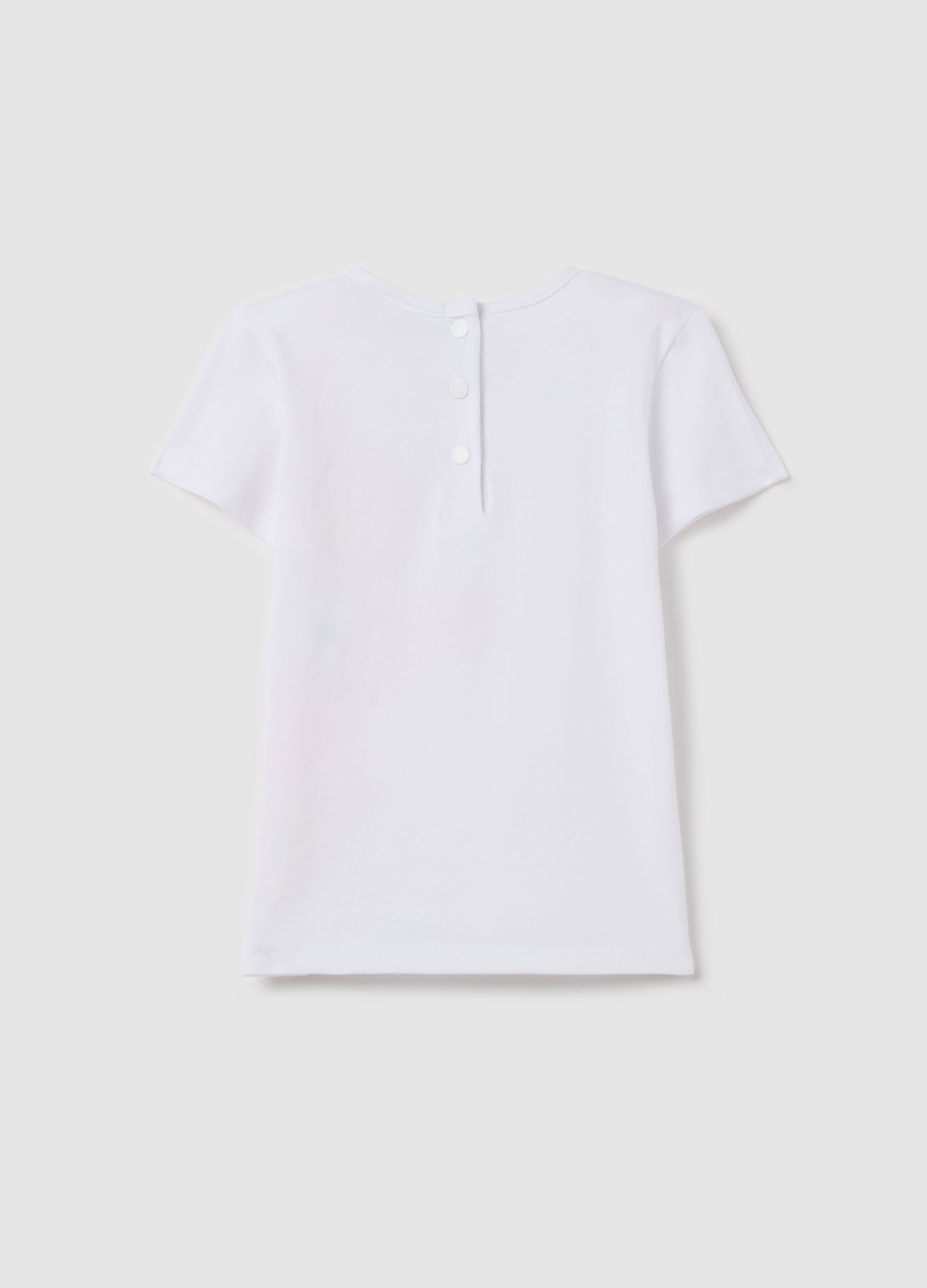 T-shirt with diamantés and sunglasses print