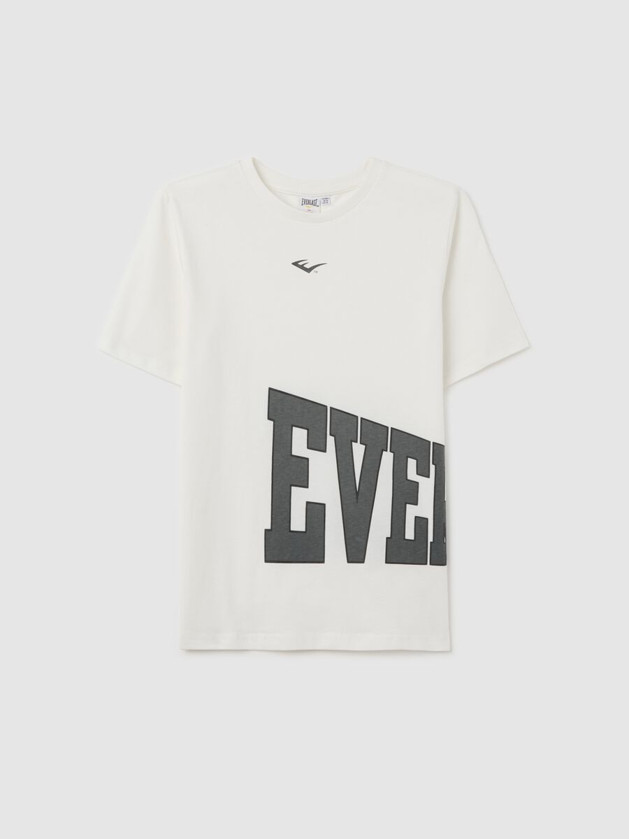 White cotton T-shirt with maxi logo print_3