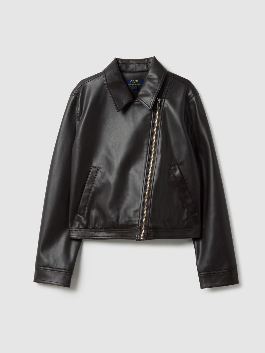 Black regular fit full zip jacket_4