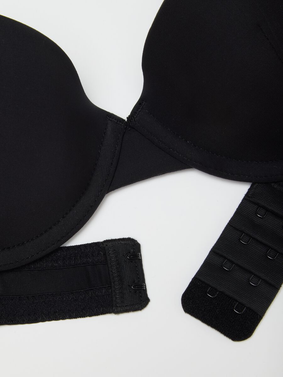 Black Stretch Fabric Bra_5