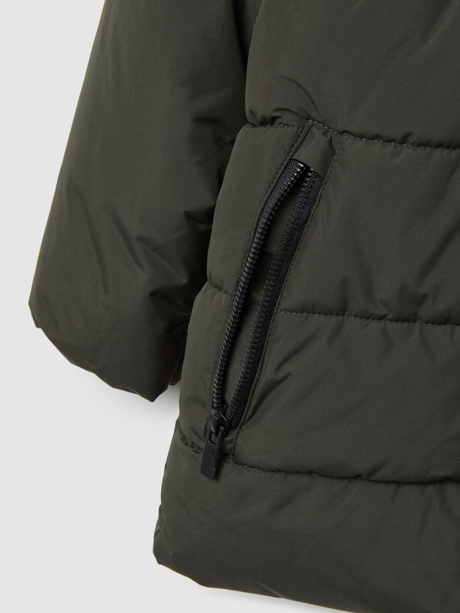 Green padded jacket for children_2