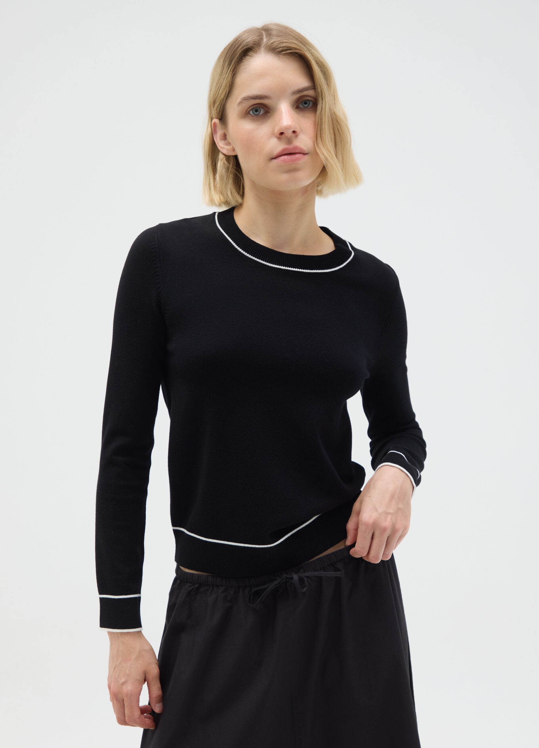 Multicolour Stretch Blend Jumper with Regular Fit