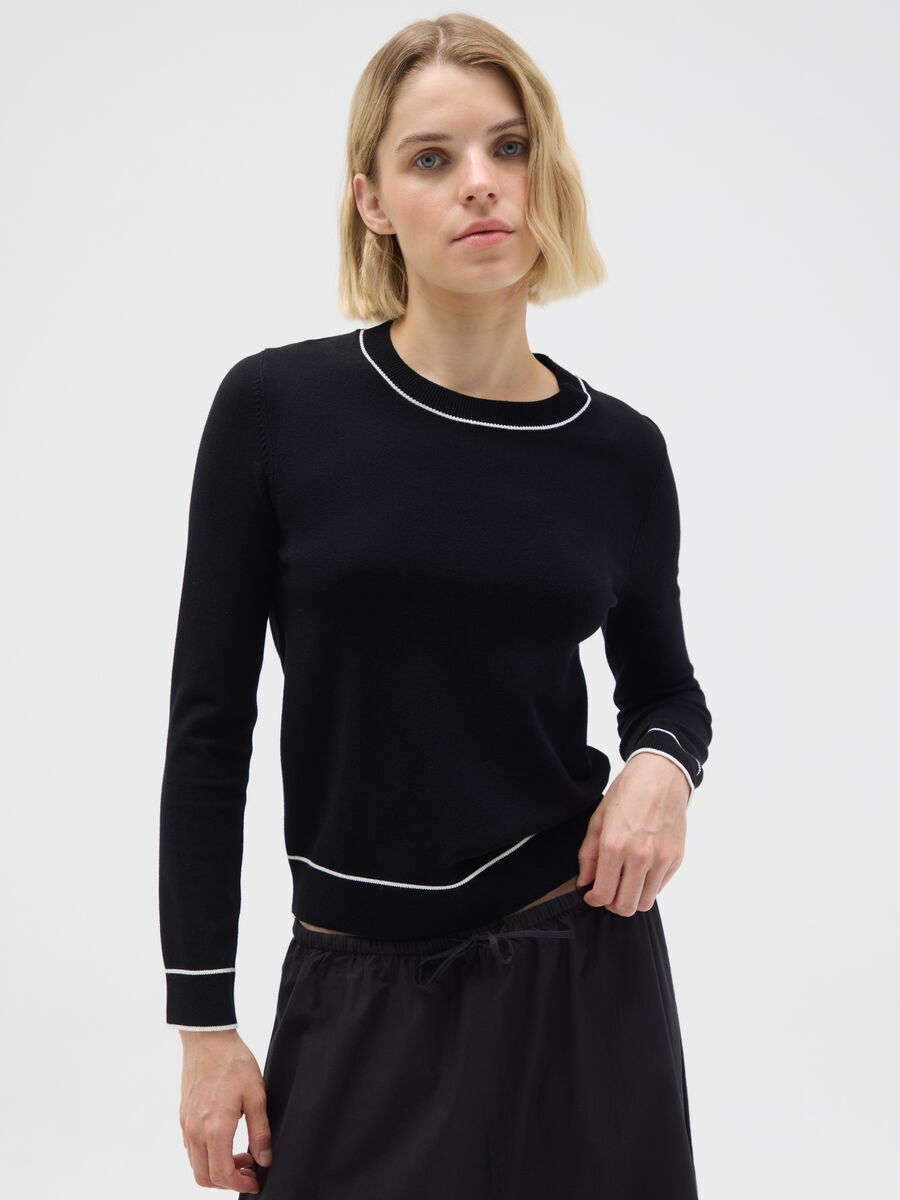 Multicolour Stretch Blend Jumper with Regular Fit_0