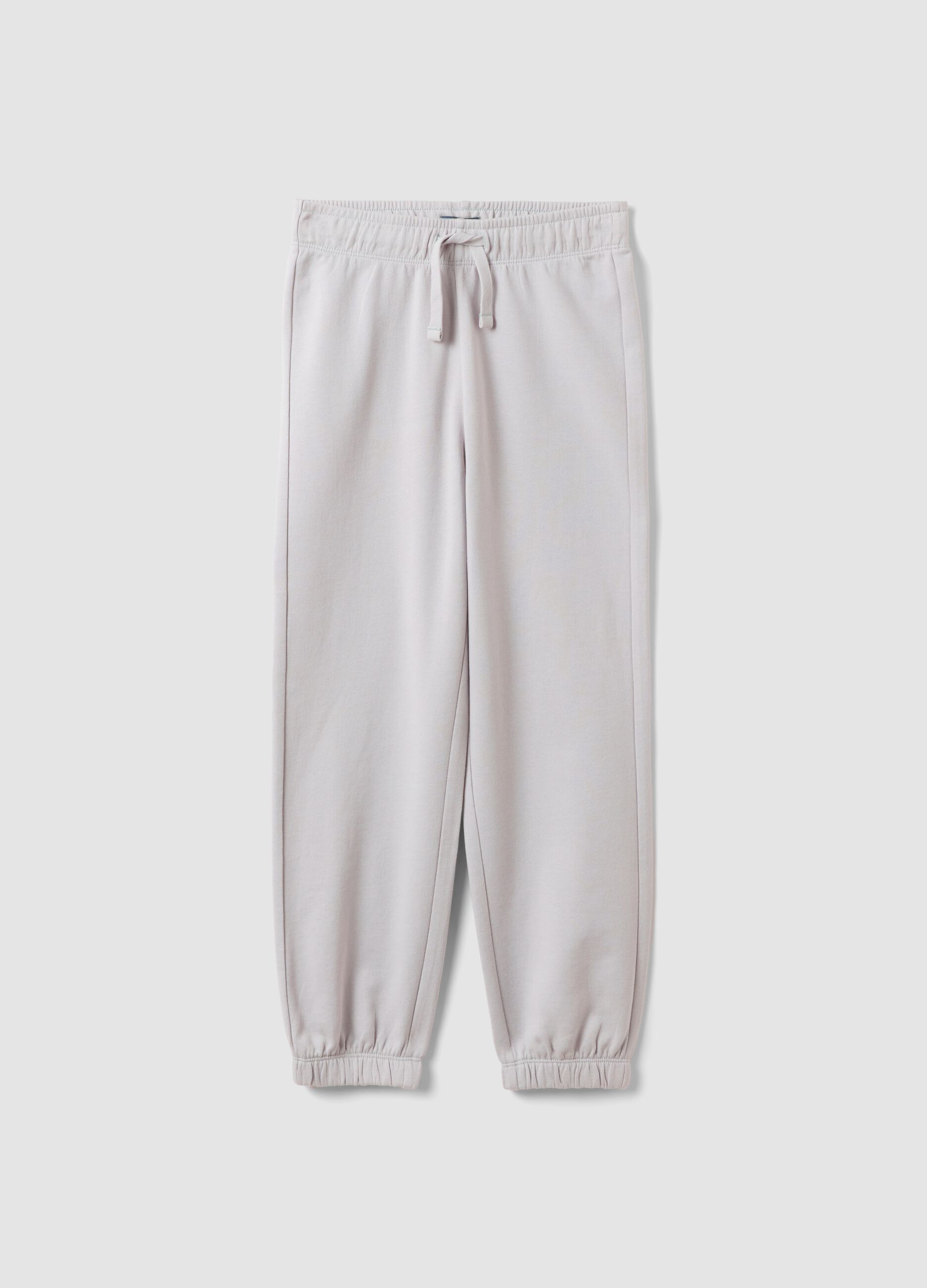 Grey pure organic cotton jogger trousers for boys, relaxed fit