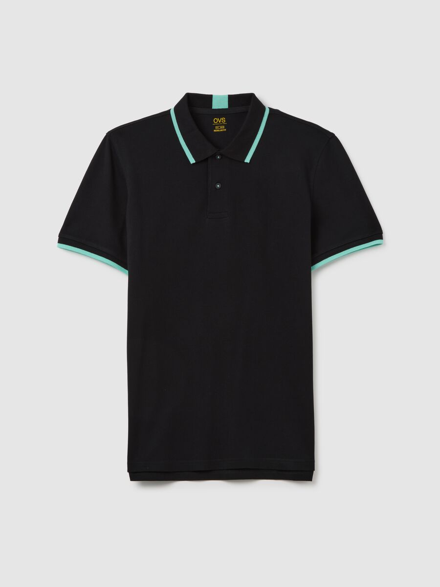 Men's Black Cotton Regular Fit Polo_4
