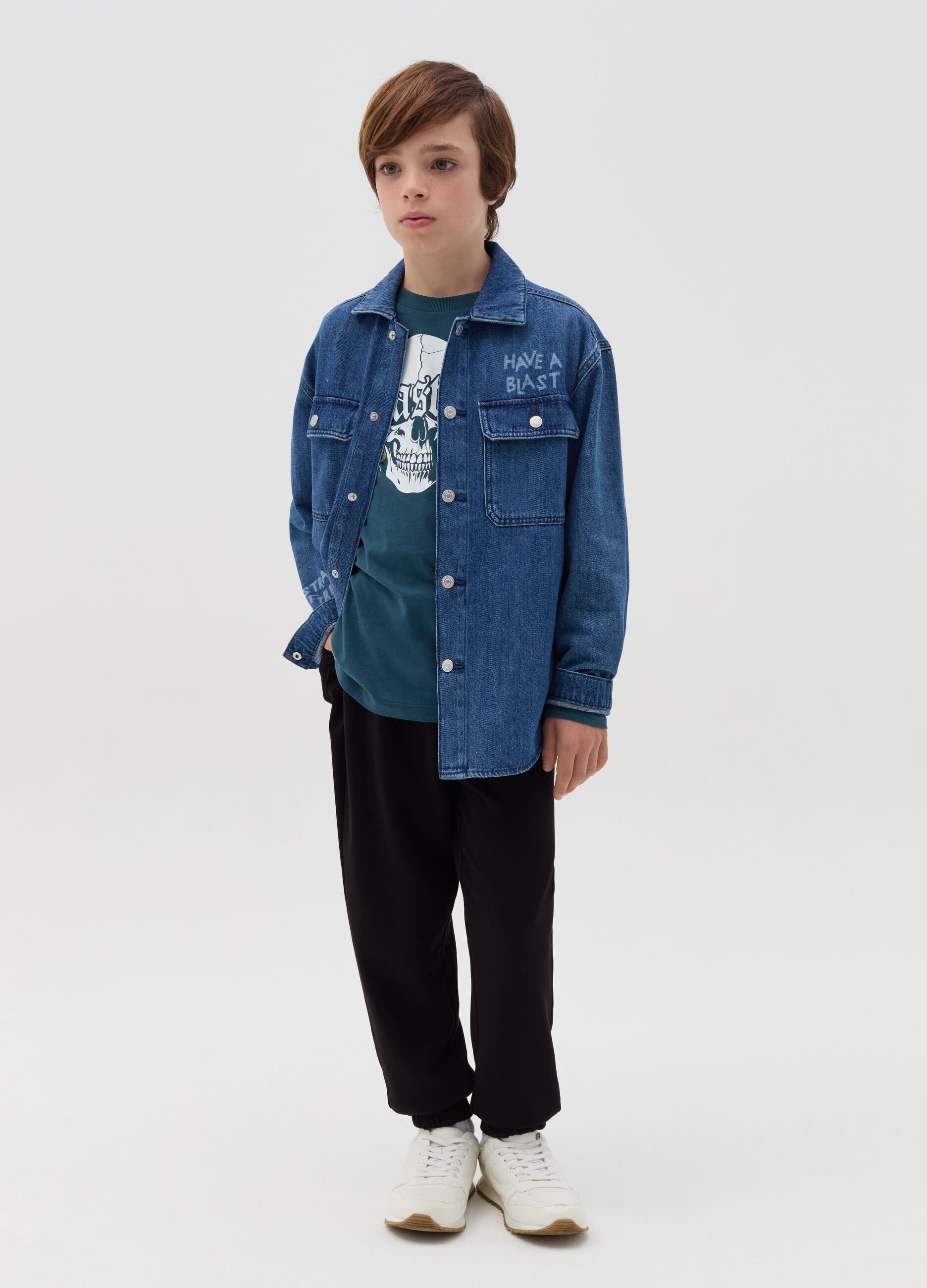 Joggers with drawstring and elasticated trims